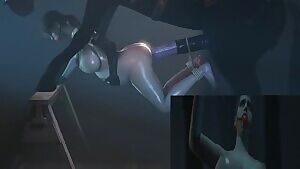 A pregnant Quiet gagged and roughly fucked by a horse