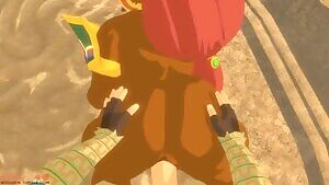 Link pounding Urbosa from behind