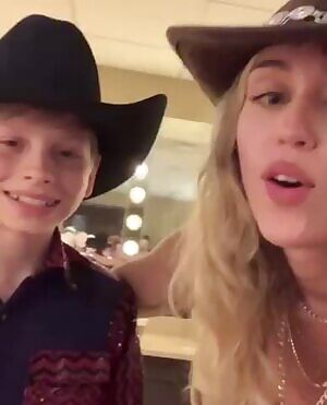 Miley Cyrus singing Old Town Road with the Walmart Yodeling Kid