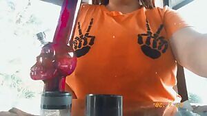 Side boob 21 I popped out 👀👀🍉