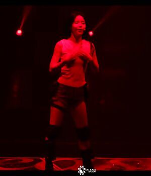 Mamamoo from kpop group Solar tears her shirt off