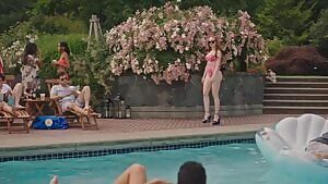 Madelaine Petsch wearing high heels to the pool 'cause she can't stop being a slut
