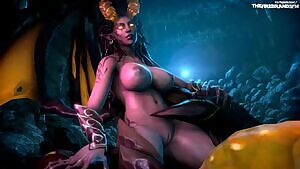 Succubus Kerrigan riding Diablo's dick