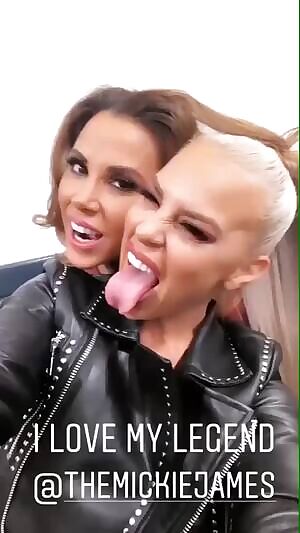Mickie James and Dana Brooke waiting for the load