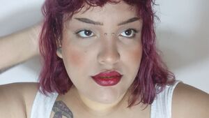 Makeup Fetish Lipstick Red Hair Tongue