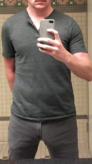Bulge and more in the office bathroom mirror. PMs welcome.