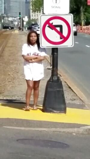 Flashing next to a Tram