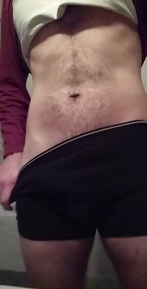 Pulling down my briefs