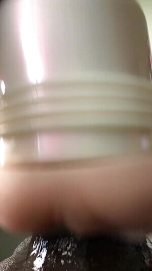 Watch my hot cum ooze down my dick