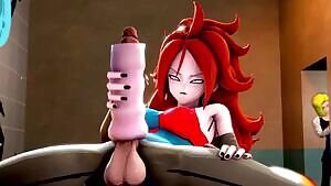 Android 21 playing with an onahole