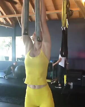 Brie Larson’s toned work out ass
