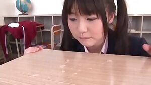 Tsubomi cleans up the table