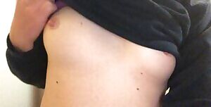 i always squeeze my tits to relax after a long shift