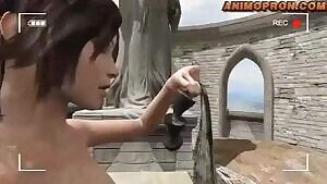 Lara Croft gets a massive cock horse