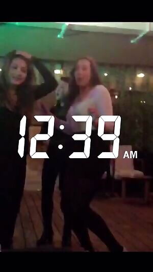 Hot chick playfully dancing around