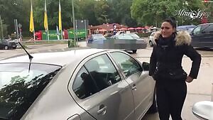 Pissing in a busy parking lot