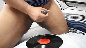 Cum on a vinyl record