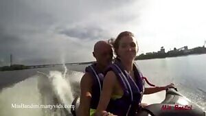 Public Crazy Anal Ride on the Jet ski - Johnny Sins with Mia Bandini