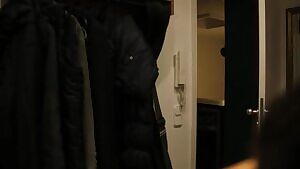 German Hottie answers Delivery Guy topless