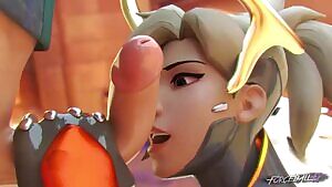 Mercy licking and blowing